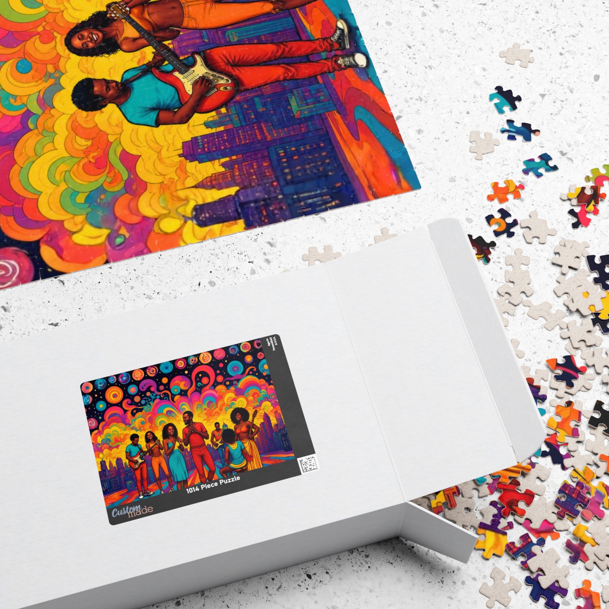 Music Art Puzzle 500 Piece Colorful Band Puzzle, Creative Abstract Puzzle for Adults