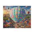 Hot Air Balloon Puzzle 500 or 1000 Piece, Pastel Sky Landscape Jigsaw Puzzle, Dreamy Travel Art Puzzle