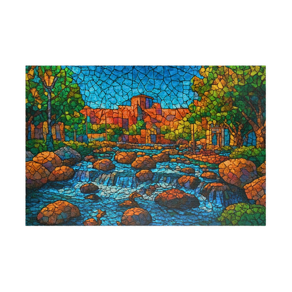 Stone River Puzzle 500 or 1000 Piece Nature Landscape Puzzle, Colorful Scenic Puzzle