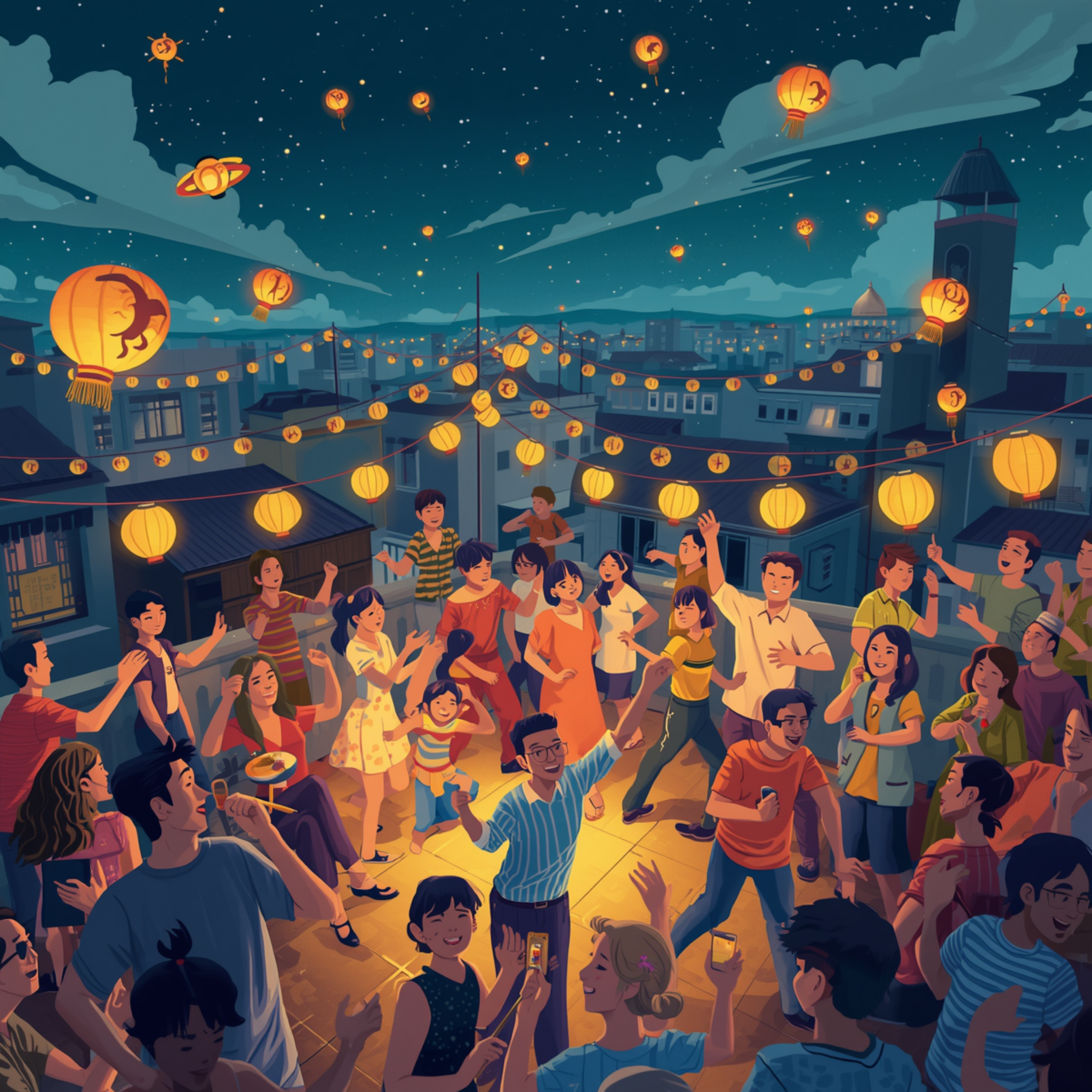 Lantern Festival Puzzle 500 or 1000 Piece Night Celebration Puzzle, Cultural Art Puzzle, Gift for Adults