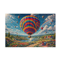 Hot Air Balloon Jigsaw Puzzle 500 or 1000 Piece Colorful Landscape Puzzle, Dreamy Travel Art Puzzle